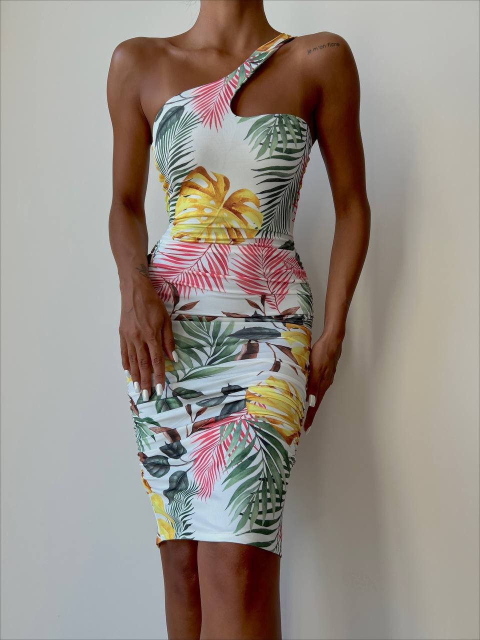 Tropical print dress